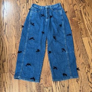 Pilcro Denim barrel Jeans with Black bow fDetails size 27